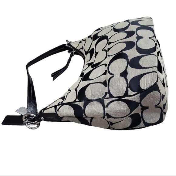 EUC COACH F19281 Signature canvas black Hobo shoulder bag - Picture 4 of 10